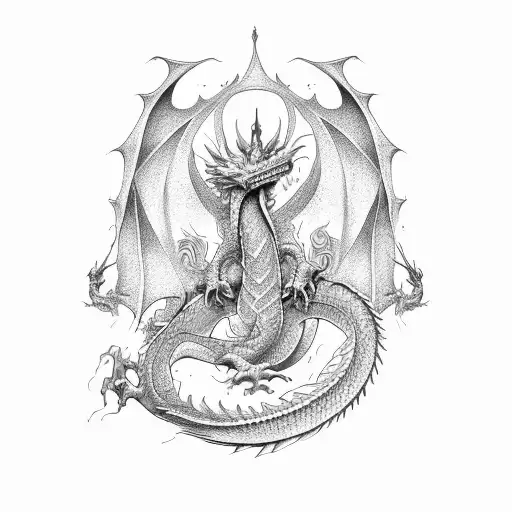 Dragon That Starts At Waist And Go Up In Spiral Up To The Neck
