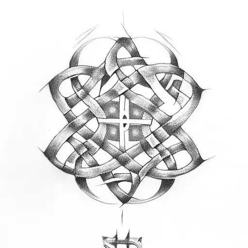 Celtic Knot And Cross With Cool Patyerns
