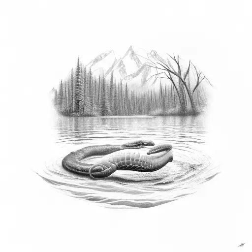 A Bear Fighting An Anaconda In A Forest Area With River Running Through