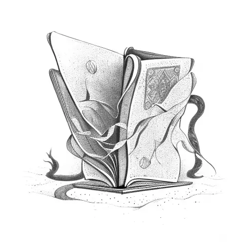 A Opened Old Book With Two Side To Write Poems On Each Side