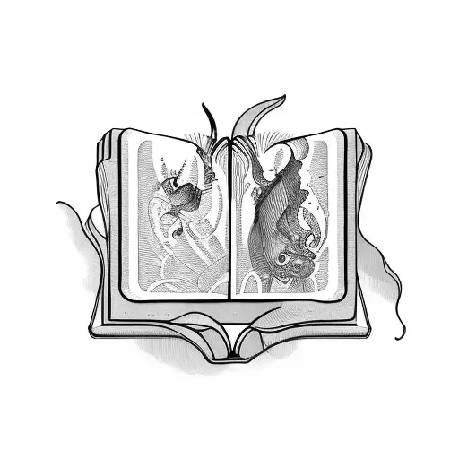 A Opened Old Book With Two Side To Write Poems On Each Side