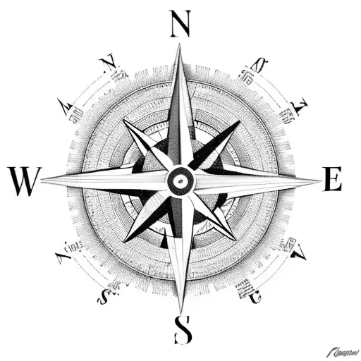 A Compass With Landmarks From Different Countries As The Cardinal Directions