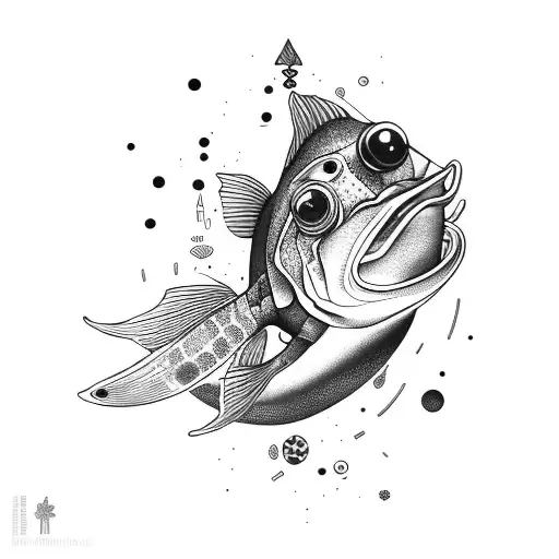 Boy With A Fulled Fish Bottle On His Head