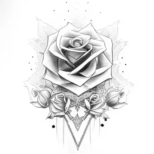 Warrior With Rose Petals With Cross