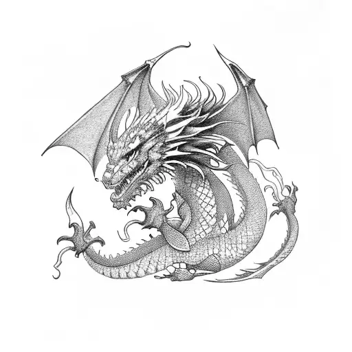 Dragon On The Mountain Of Gold