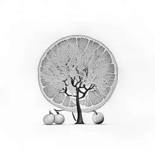 A Valencia Orange Tree With Musical Instruments As Its Fruits