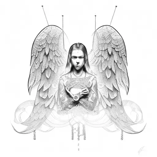 Angel With A Chain Of The Numbers 361