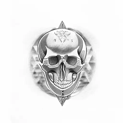 A Skull Adorned With Egyptian Hieroglyphics