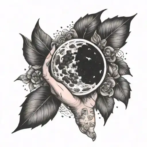 A Dark And Enchanting Tattoo Of A Gothic Moon With A Pinky Promise Symbolizing A Deep Connection