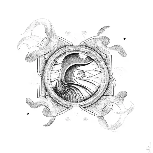 Combine Beach Scenery With Ornamental Patterns In A Dotwork