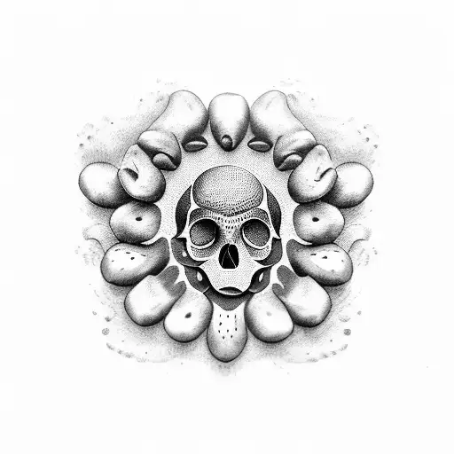 Coffee Beans Forming The Shape Of A Skull