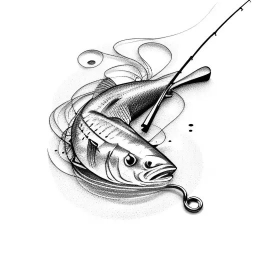 A Fishing Pole Entwined With Guitar Strings