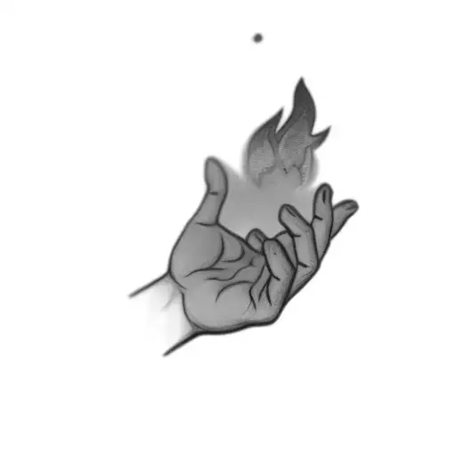 A Hand With A Fire In It