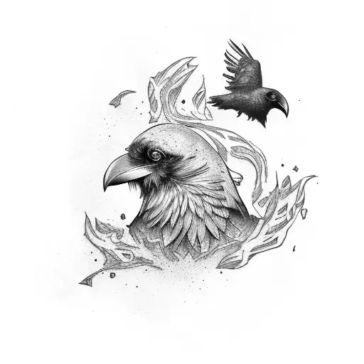 Raven Turning Into Dust