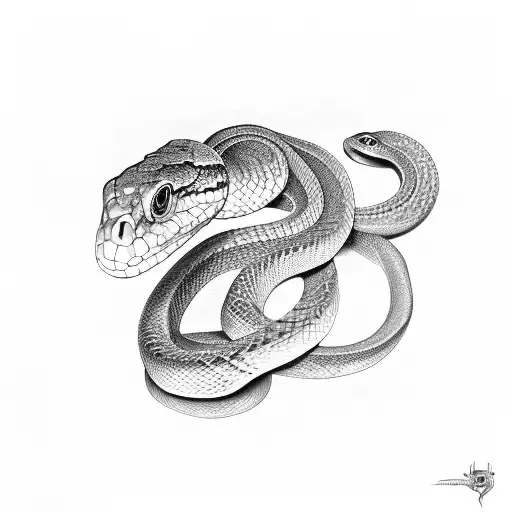A Snake That Is Overlapped With The Date 8-25-84