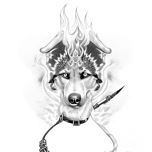 Fuu Dog With Fire Ice