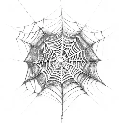 A Spiderweb Delicately Woven Within The Branches Of A Skeleton Tree