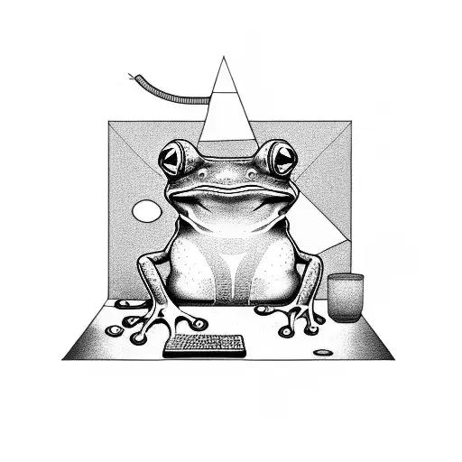 A Frog Sitting On Top Of A Computer Keyboard