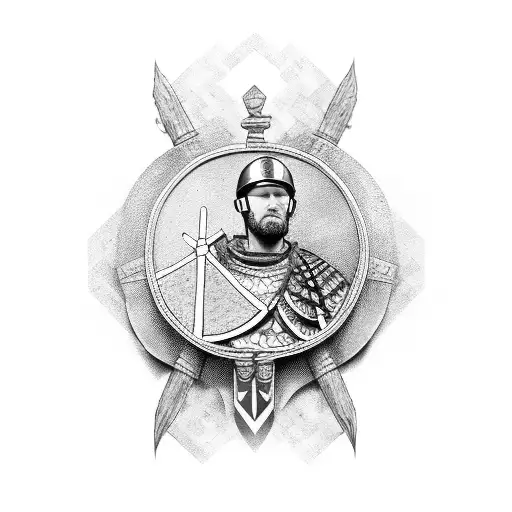 Roman Soldier With Shield