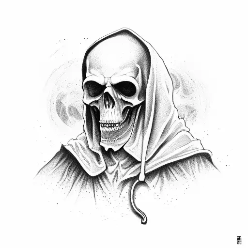 Grim Reaper With Hood And Sycthe