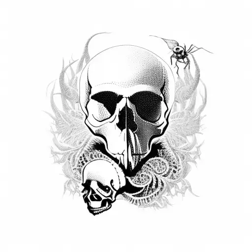 A Skull Made Entirely Of Intricate Bug Patterns