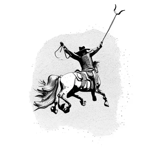 A Silhouette Of A Western Cowboy Riding A Galloping Horse
