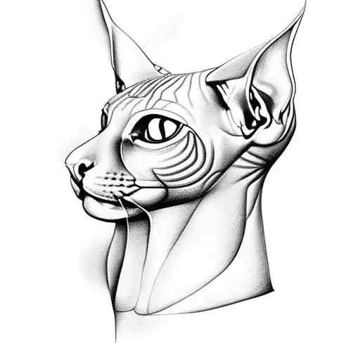Sphynx Cat Head Instead Of A Queen Chess Piece On A Chess Board