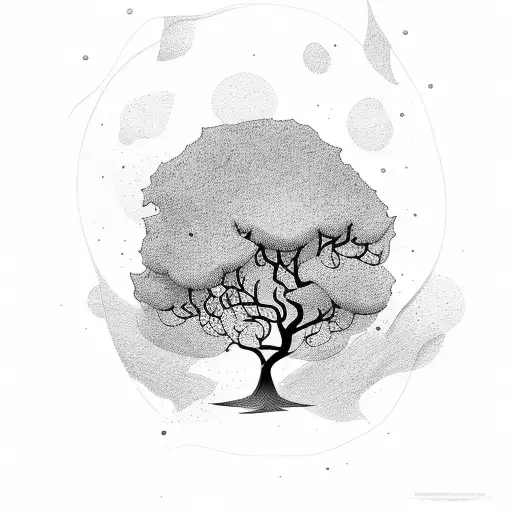 Number 5 And A Tree Behind