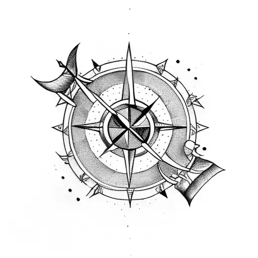 Arrow Compass And Sword