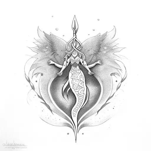 Mermaid Tail With A Trident