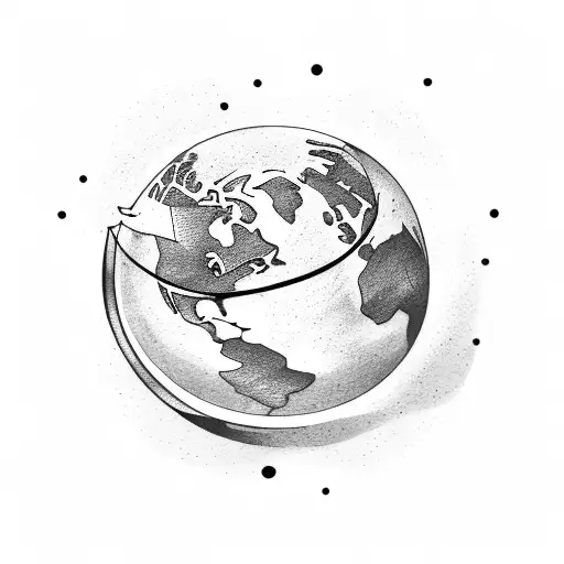 Earth Globe With The Letter X