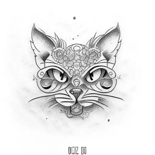 Create A Dotwork Tattoo Design With The Name Vicencio Written In Chicano Lettering