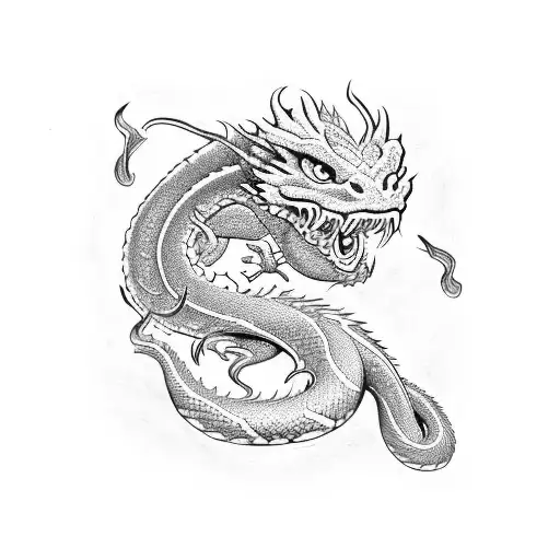 Dragon With Snake On Arms