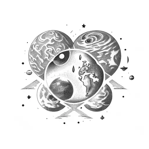 The Planets With An Astronaut