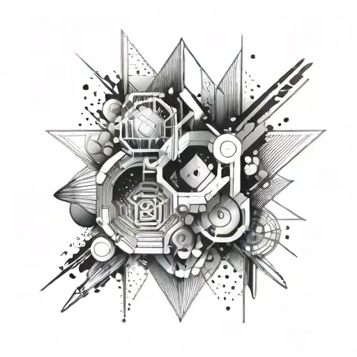 An Abstract Design Incorporating Elements Of Teamwork And Collaboration In A Futuristic Setting