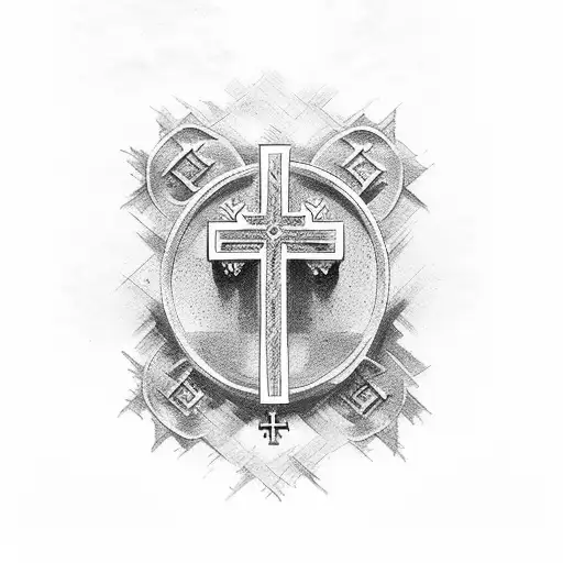 Christian Cross With Initials