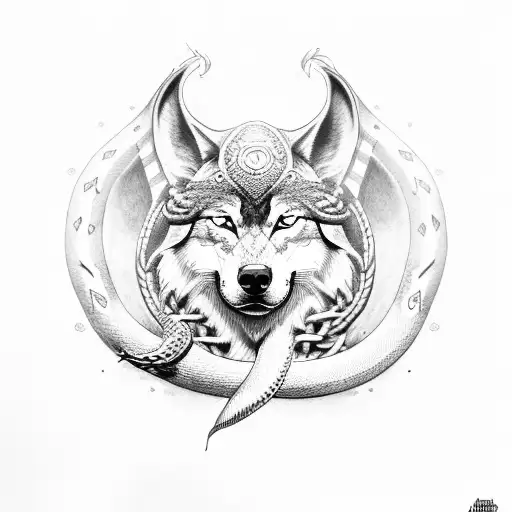 Viking With Wolf And Snake