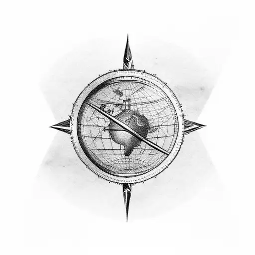 Create A Tattoo For The World Traveler That Incorporates A Globe And A Compass