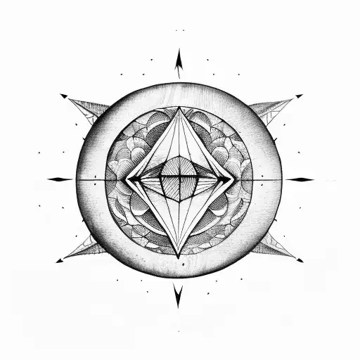 Moon Phases With Geometric Triangle Designs Invertical Line