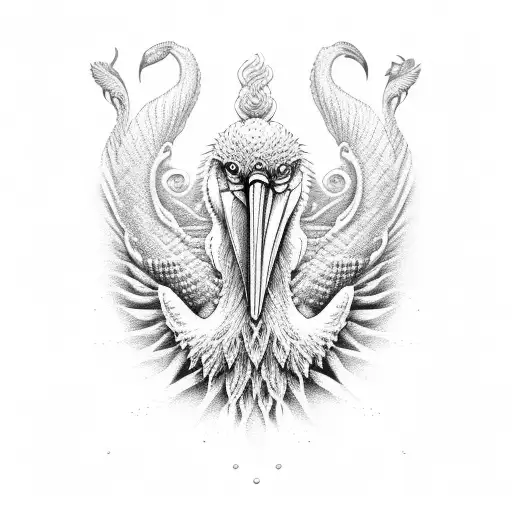 Pelican Poseidon Trident Ocean Wave