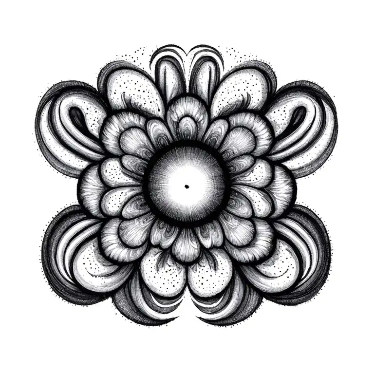 Symmetrical Abstract Haotic Brush Strokes