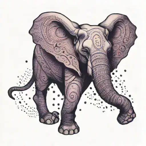 Elephant Purple Amd Red