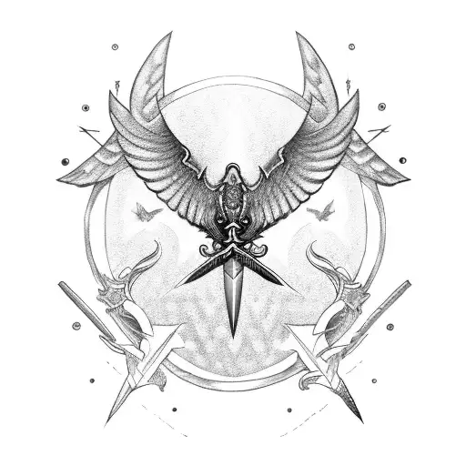 Sword With The Crossguard Being Wings Of A Golden Finch