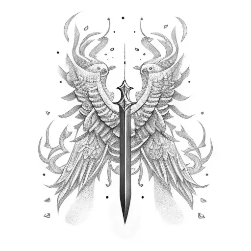 Sword That Transitions Into A Golden Finch