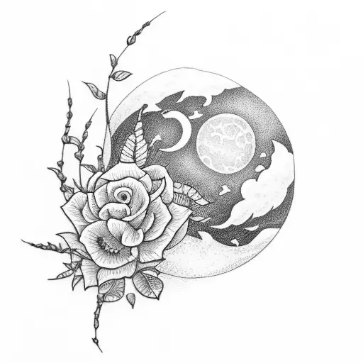 Flower And Moon Spine