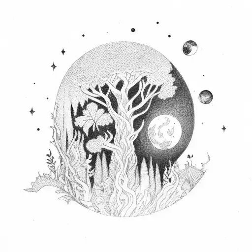A Mystical Moonlit Forest With Creatures From Eldenring