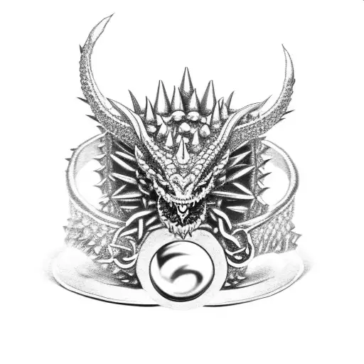 Dragon Ring Made Of Chains With Spikes