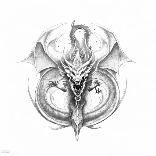 A Mythical Creature Combining Elements Of A Dragon And A Nordic God