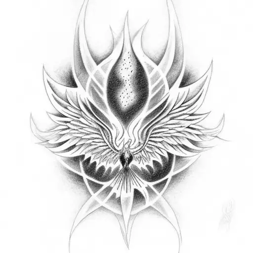 I Want A Unique Phoenix Tattoo Surrounded By Fire Butterflies