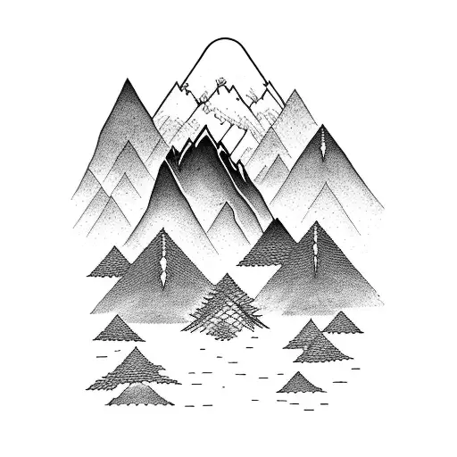 Mountain With River And Forest